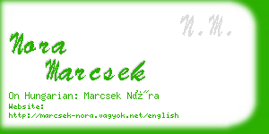 nora marcsek business card